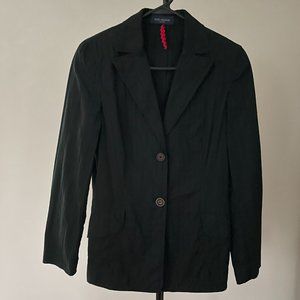 Piazza Sempione Women Black Cotton Blazer Medium